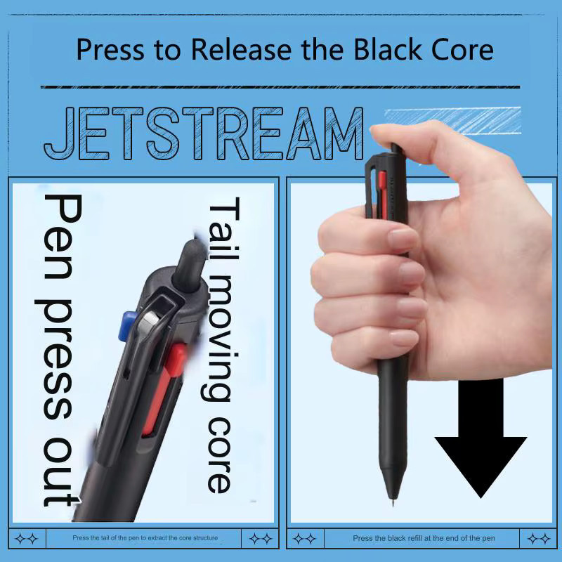 Uni Jetstream 3-in-1 Multistift mit extrem glatter Öltinte in Uni-Farbe - Bild 4