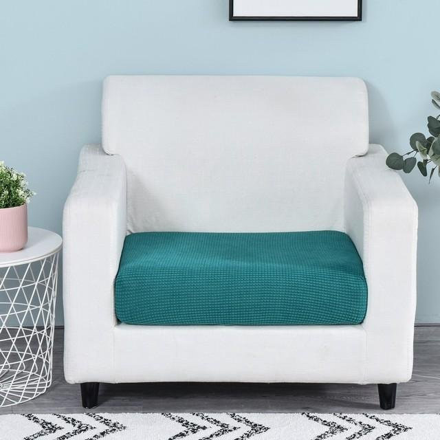 Housmife Jacquard Sofa Sitzkissen Abdeckung aus Polar Fleece, einfarbig, waschbar, für 1-Sitzer - Bild 1