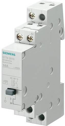 Siemens 5TT4201-2 Schaltrelais mit 16A Schaltstrom und 250V Nennspannung, 1 Schließer, Weiß - Bild 1