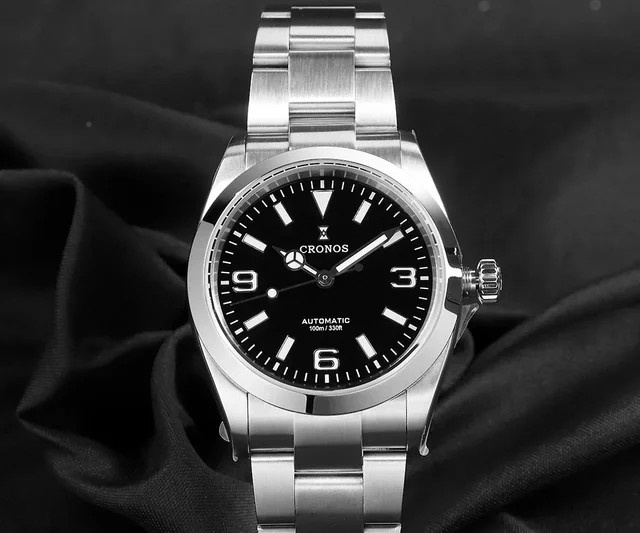 Cronos EX Armbanduhr, Automatik, Edelstahl, Schwarz, 36 mm, Herren - Bild 1