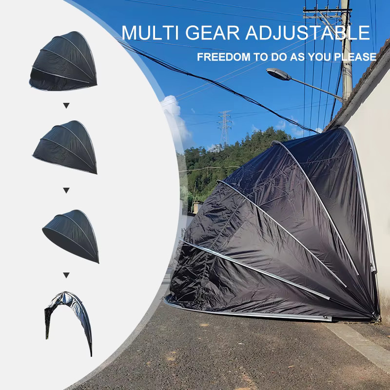 Pumbba Wandmontiertes Fahrradzelt und Motorrad-Aufbewahrungszelt aus Polyester in Silber - Bild 4