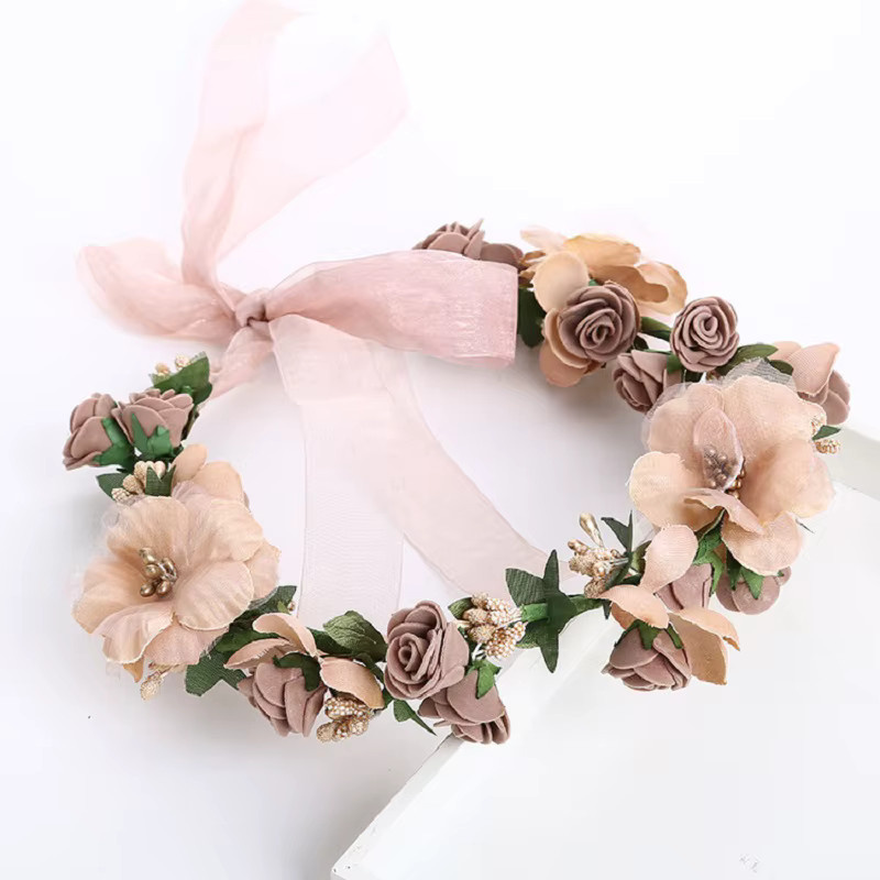 Blumenkranz Stirnband, Bunt, Damen, Hochzeit - Bild 2