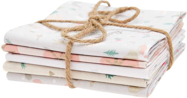 Rico Design Stoffpaket Nostalgic Christmas Musselin Elfen in Multicolour, 5 Stoffe, 50 x 70 cm - Bild 1