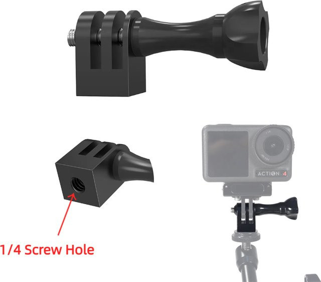 XT-XINTE Mini-Stativ-Adapter mit 1/4 Zoll Loch und M5-Schraube in Schwarz für GoPro, Insta360, Osmo Action und Selfie Sticks - Bild 1