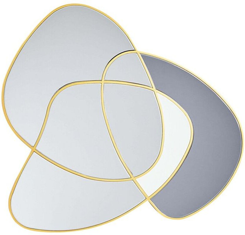 Beliani Wandspiegel in Gold mit farbigem Glas in abstrakter Art-Deco-Optik, unregelmäßige Form, B: 99 cm, H: 89 cm - Bild 1