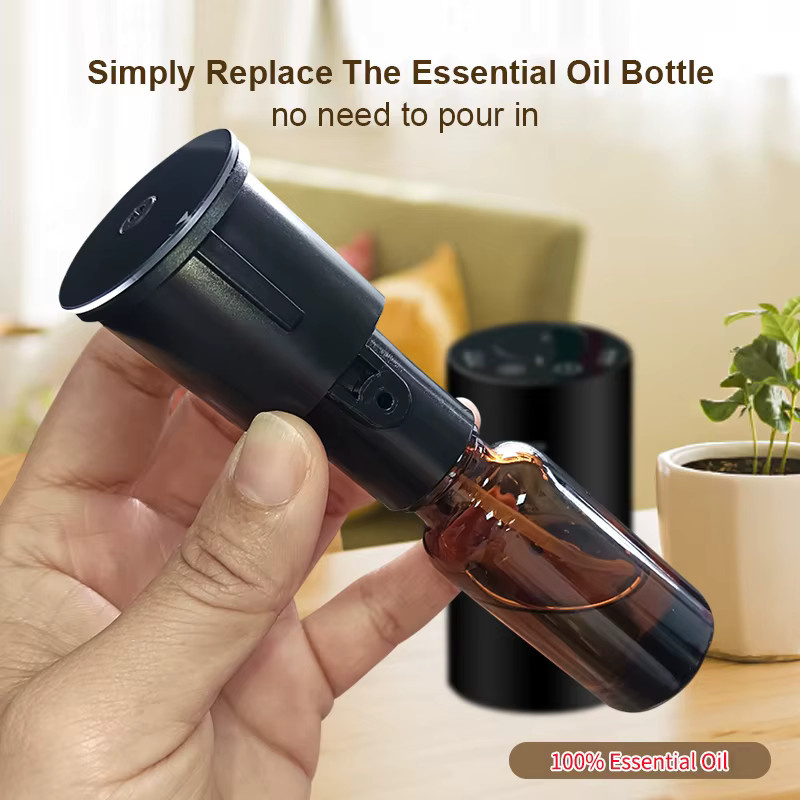 MLK Kabelloser Mini-Aroma-Diffusor Wasserloses USB-Duftgerät für Auto und Zuhause in Grau oder Schwarz - Bild 3
