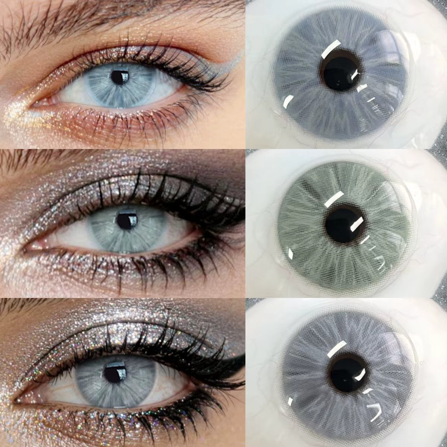 VISUASHOW Metcolor Grey Farblinsen Jahreslinsen, 2 Stück - Bild 4
