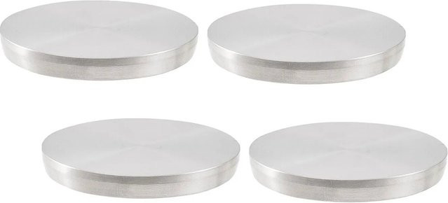 vasalat Set Camar Glasplatten-Adapter für Tischbeine aus Edelstahl in Silber, 4 Stück, Durchmesser: 60 mm - Bild 1