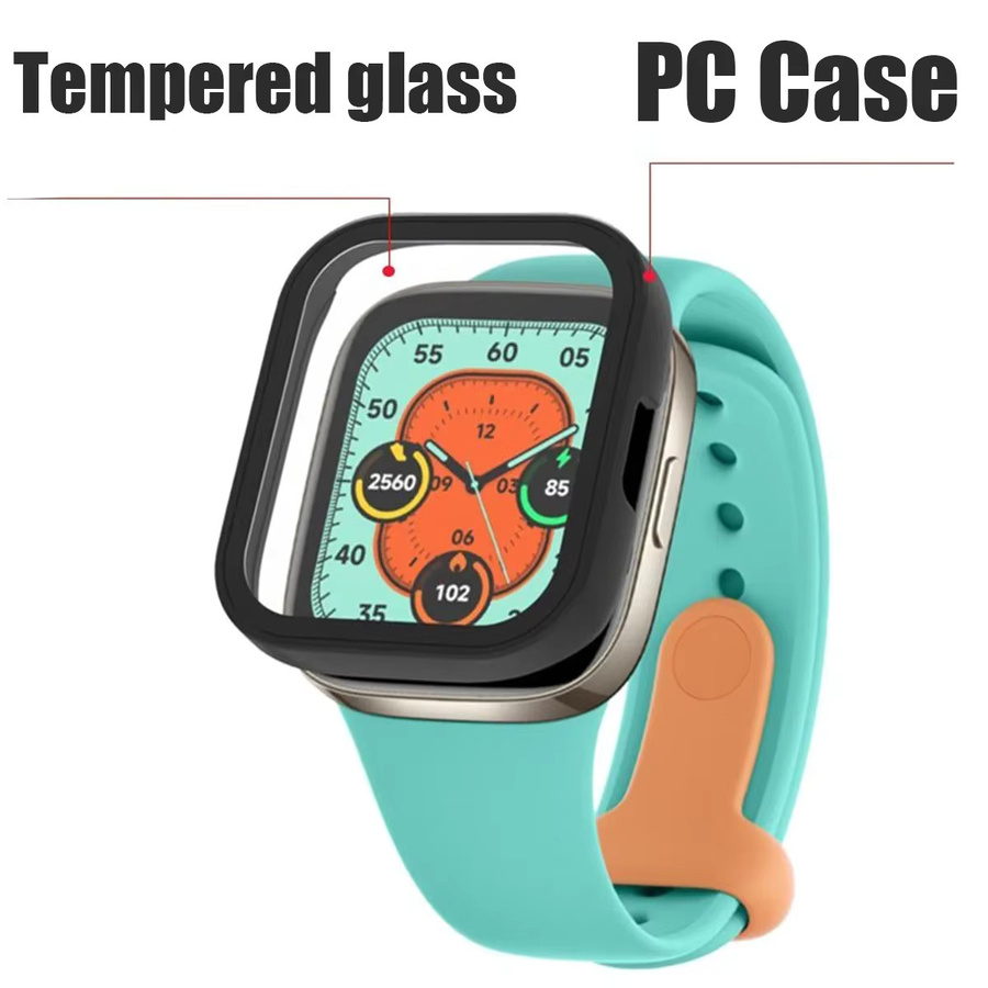 Uhrengehäuse für Xiaomi Redmi Watch 5 Active/5 Lite, PC-Gehäuse, Gehärtetes Glas, Schwarz - Bild 3