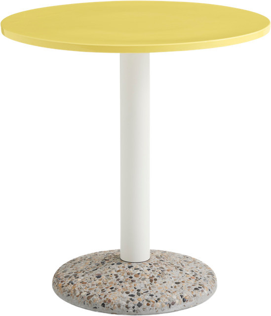 HAY Ceramic Outdoor Tisch Gelb Rund mit zentraler Säule - Bild 1