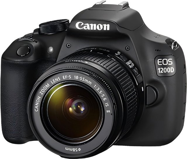 Canon EOS 1200D DSLR-Kamera mit EF-S 18-55mm f/3.5-5.6 IS II Zoomobjektiv in Schwarz - Bild 1
