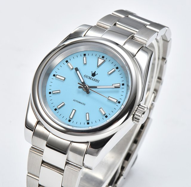 OUMASHI Armbanduhr Automatik, Edelstahl, Blau, 39 mm, Herren - Bild 1