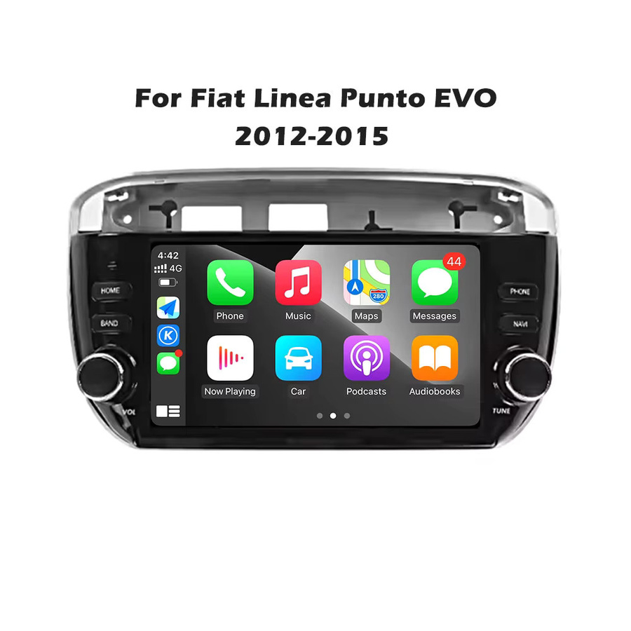 KJ-NAVI 7-Zoll Android Autoradio mit Carplay, 4G, GPS und Bluetooth 5.0 für Fiat Linea Punto Evo 2012 - 2015, Schwarz - Bild 3