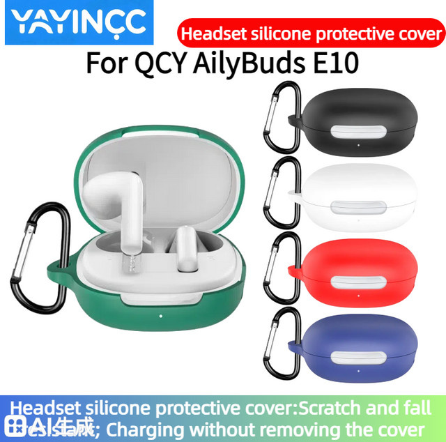 QCY AilyBuds E10 Silikon-Schutzhülle mit Haken in Grün - Bild 1