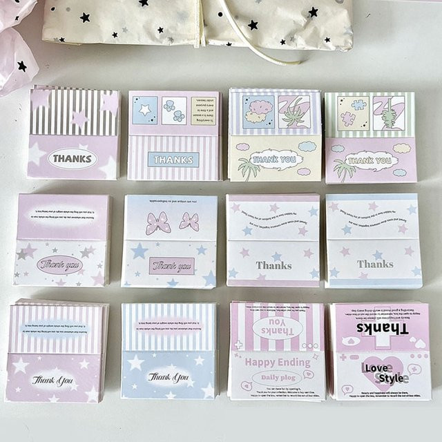 BERICHHA Dankeskarten Set in Multicolour, faltbare Hängekarten für DIY-Schmuck und Verpackungen, B/H: 5,4 x 5,4 cm - Bild 1