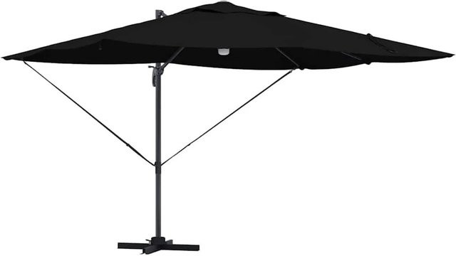 vidaXL Ampelschirm Roma Schwarz aus Aluminium und Polyester B/T/H: 352 x 251 x 265 cm - Bild 1