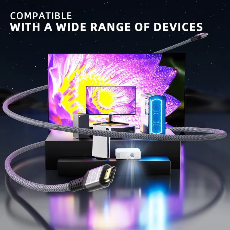 MIZIQIER HDMI 2.1 Kabel in Schwarz mit 8K 60Hz, 4K 120Hz und 48Gbps für PS5, Laptop und TV - Bild 6