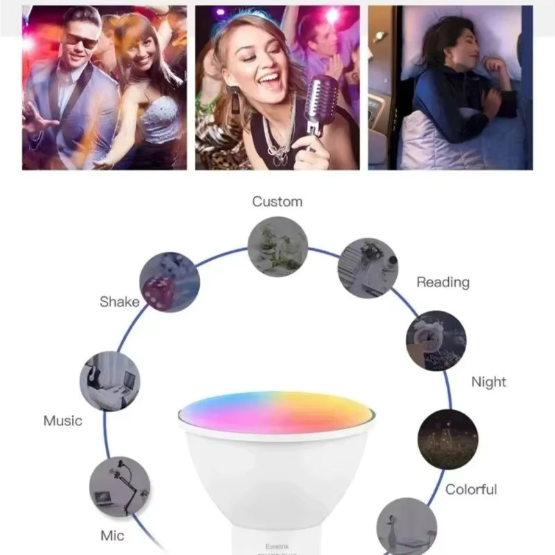 eWelink Smart Zigbee LED-Glühbirne GU5.3, dimmbare RGB C+W Kerzenlampe mit Sprachsteuerung für Alexa und Google - Bild 2
