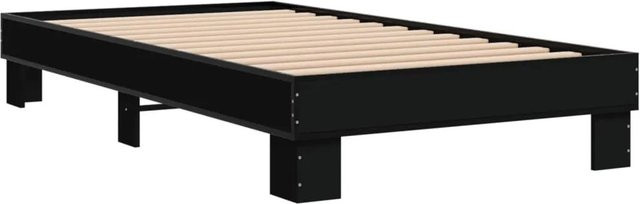 vidaXL Bettgestell Schwarz aus Holzwerkstoff und Metall B/T/H: 90 x 200 x 84,5 cm - Bild 1