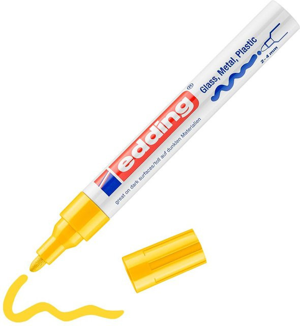edding 750 Glanzlack-Marker Permanent Marker mit Bullet-Spitze in Gelb - Bild 1