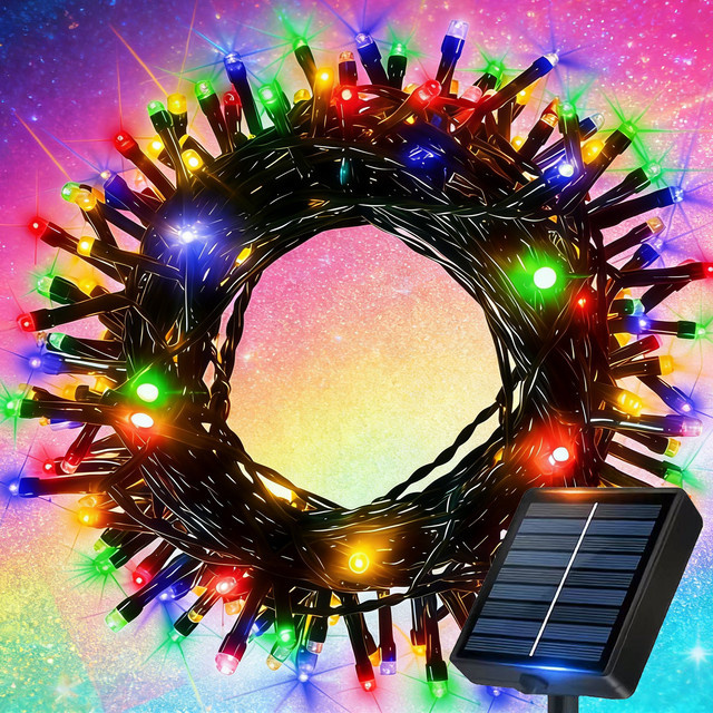 LEDOOR Solar-Lichterkette RGB Multicolour mit 12 Beleuchtungsmodi für Außenbereich und Dekoration - Bild 1
