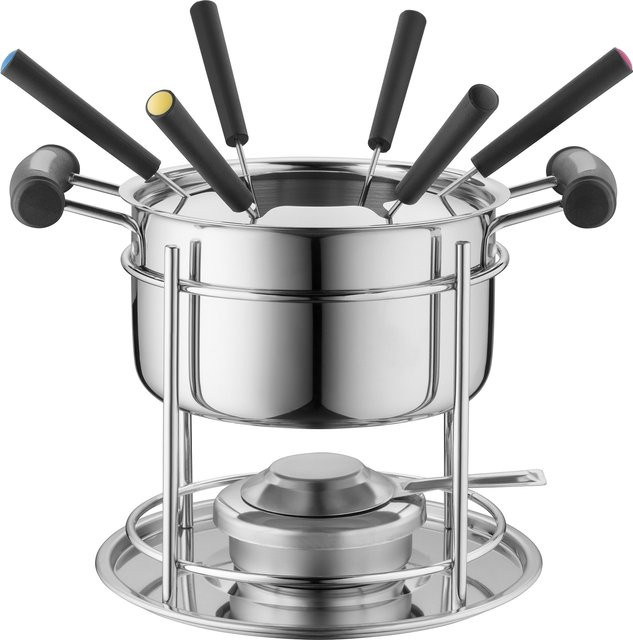 Mäser 11-teiliges Fondue-Set aus Edelstahl in Silber und Schwarz - Bild 1