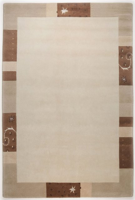 Teppich ROYAL GANGES von theko in Beige aus Wolle und Viscose, rechteckig - Bild 1