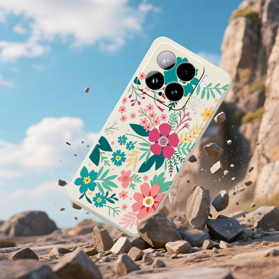 Bunte Blumen Silikon Schutzhülle für Xiaomi Mi 15 Ultra, Mi 14T, 13T, 12T, 11T Pro und Mi 13T Pro in Multicolour - Bild 2