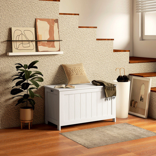 HOMCOM Kommode in Weiß mit Griffen aus Holz und MDF, B/T/H: 81 x 40 x 46 cm - Bild 3