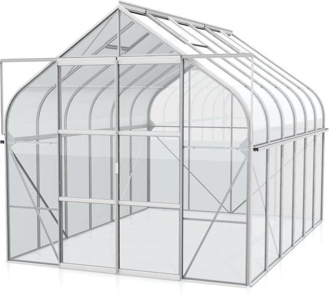 Vitavia Gewächshaus Diana 9900 in Silber mit Aluminiumrahmen, 9,9 m², ESG-Glas, Glockendach und Doppelschiebetür - Bild 1