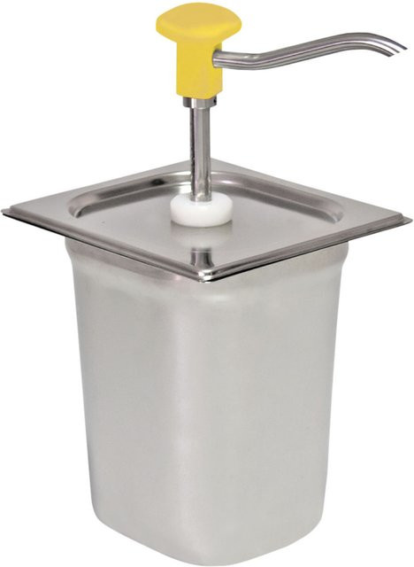 Schneider Druckknopf Dosierspender aus Edelstahl, Gelb, Volumen: 3000 ml, B/T/H: 16,5 x 18 x 32 cm - Bild 1