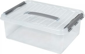 BRB Stapelbehälter aus Kunststoff mit Griffen, 3er Set, transparent, 12 Liter - Bild 1