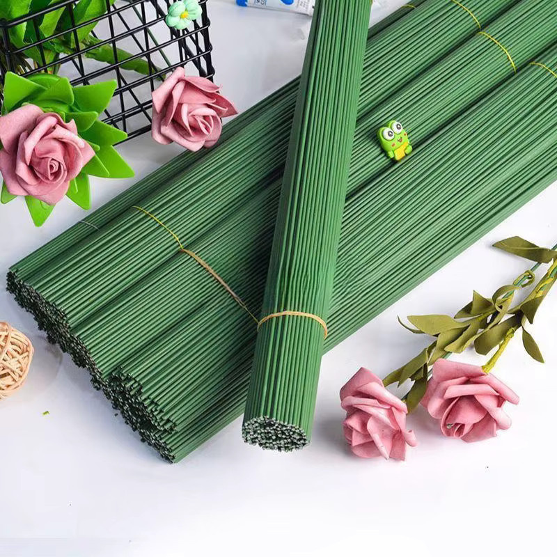 Grüner künstlicher Blumenstiel aus Metall für DIY-Projekte und Simulationsblumen mit 30 cm Länge - Bild 2