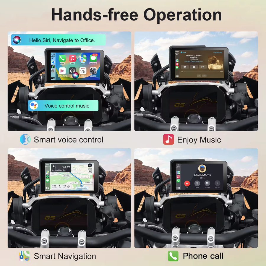 IMIAOYU B7 Carplay Motorrad-Navigator mit 7 Zoll Display für BMW XR M1000 R1200GS R1250GS S1000XR R1300GS, Android Auto und GPS, Schwarz - Bild 4