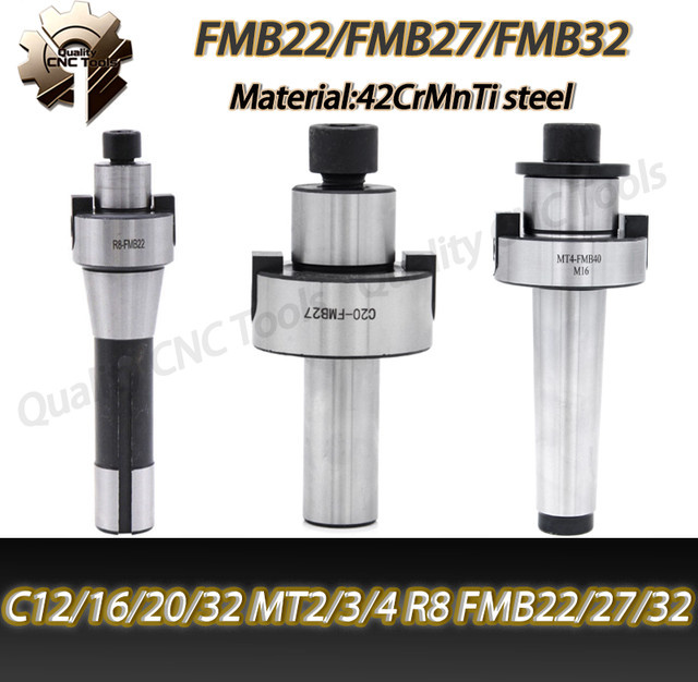Planfräser Werkzeughalter mit geradem Schaft und FMB-Adapter für C12/16/20/32 MT2/3/4 R8 FMB22/27/32 in Silber und Gelb - Bild 1