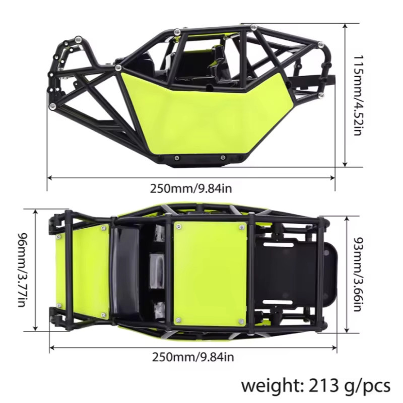Axial RC-Rollkäfig-Karosserie-Chassis-Kit, Kunststoff, Modellzubehör - Bild 3