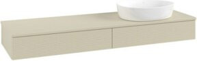 V&B Waschtischunterschrank Antao mit Frontstruktur und Beleuchtung, Farbe: Lacquer Grau, B/T: 160 x 50 cm - Bild 1