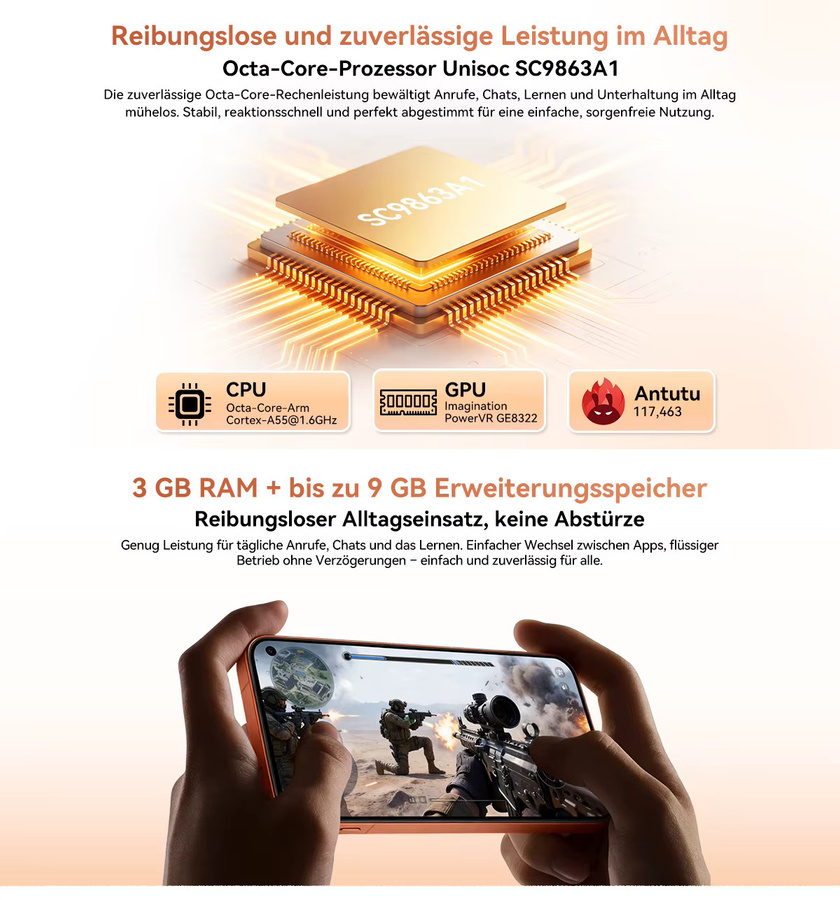 Blackview WAVE 2C Smartphone in Schwarz mit 5 Zoll Display, 32 GB Speicher, 11 GB RAM und Android - Bild 2
