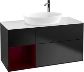 V&B Waschtischunterschrank Finion mit Wandbeleuchtung, Blau lackiert, Breite: 120 cm, Tiefe: 50,1 cm, Höhe: 50,1 cm - Bild 1