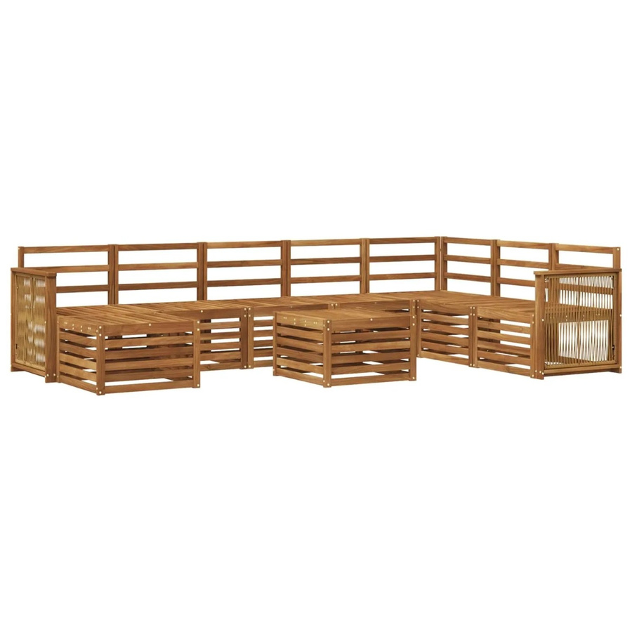vidaXL Sofagarnitur aus Massivholz Akazie in Braun mit modernem Latten-Design - Bild 2