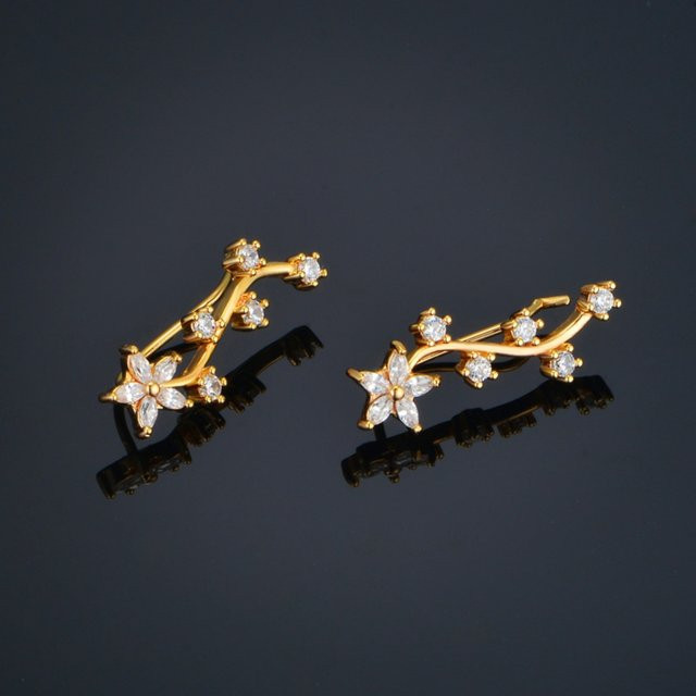 MAGIC ZONE Ohrringe, Stern Form, Gold, Zirkonia, Damen - Bild 1