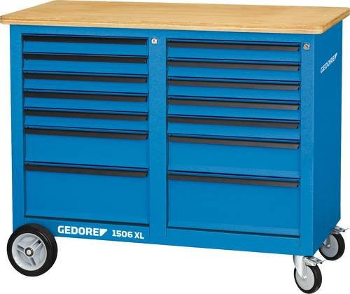 Gedore Rollwerkbank Blau mit 14 Schubladen, B/T/H: 125,0 x 55,0 x 98,5 cm - Bild 1