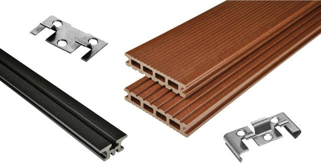Kovalex WPC Terrassen-Bausatz Exklusiv mattiert Braun B: 500 cm, T: 300 cm - Bild 1