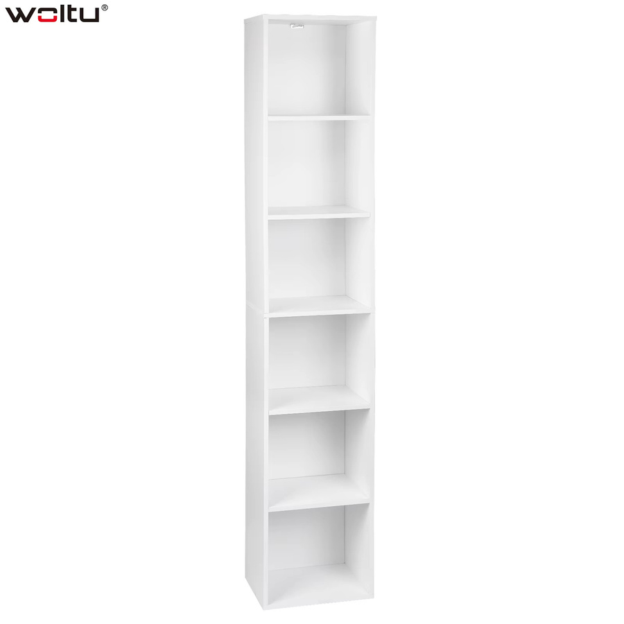 WOLTU Modernes MDF-Bücherregal mit 6 Fächern in Weiß, B/T/H: 30 x 23,5 x 158,4 cm - Bild 1