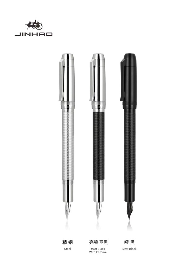 Jinhao 92 Luxus-Füllfederhalter aus Metall in Schwarz mit mittlerer Spitze und Konverter - Bild 2