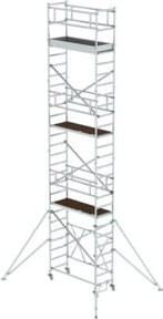 MUNK Klappgerüst aus Aluminium in Silber mit Ausleger, Plattformhöhe: 6,80 m, B/T: 0,75 x 1,80 m - Bild 1