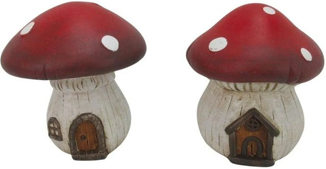 Boltze Deko-Aufsteller Pilz Arnold aus Keramik, 2er-Set, Cremeweiß-Rot, Höhe: 11,5 cm - Bild 1