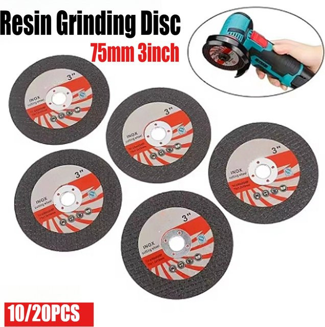 10 oder 20 Stück Mini Schleifscheiben aus Harz mit 75 mm Durchmesser zum Schneiden und Polieren von Holz, Fliesen und Marmor für 12V Mini-Winkelschleifer - Bild 1