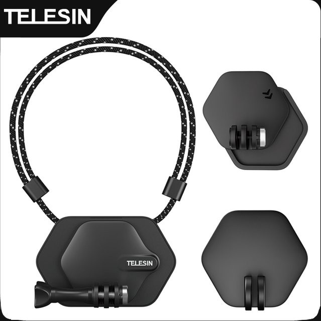 TELESIN Magnetische Kamera-Halterung mit Quick Release für GoPro 12 11 10, Action 4 und Insta360 X3 in Schwarz - Bild 1
