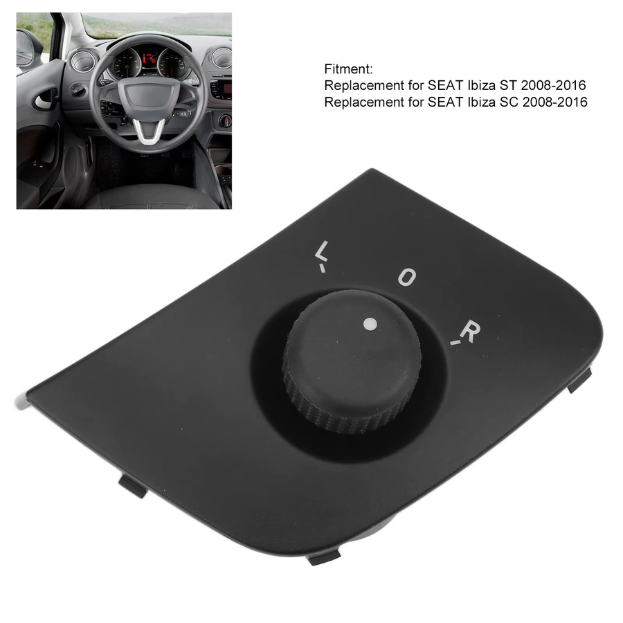 YOSOO Rückspiegelsteuerung Schalterknopf in Schwarz für SEAT Ibiza ST 2008-2016, Ersatzteil 6J1959565A - Bild 2